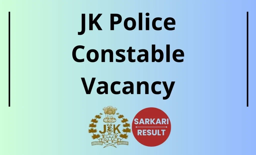JK Police Constable Recruitment 2026 Notification Details Like Eligibility, Vacancy & Online Application link is shared on this page for all.